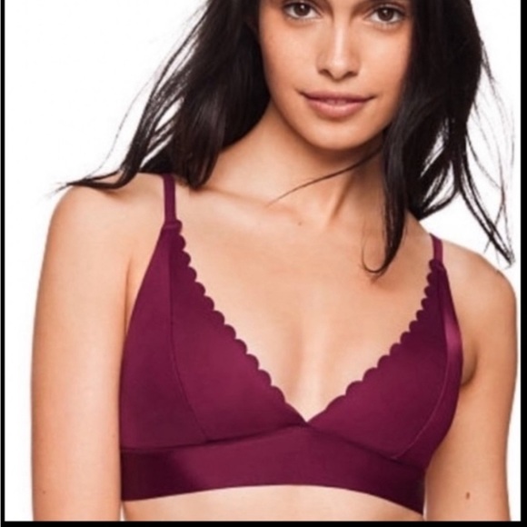 PINK Victoria’s Secret Burgundy Seamless Bralette Size L - Picture 1 of 6
